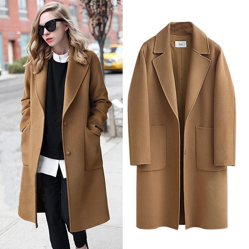 Cross-border 2021 autumn and winter double-sided? Europe and the United States women's new woolen coat long loose woolen women - Viva Vista Store