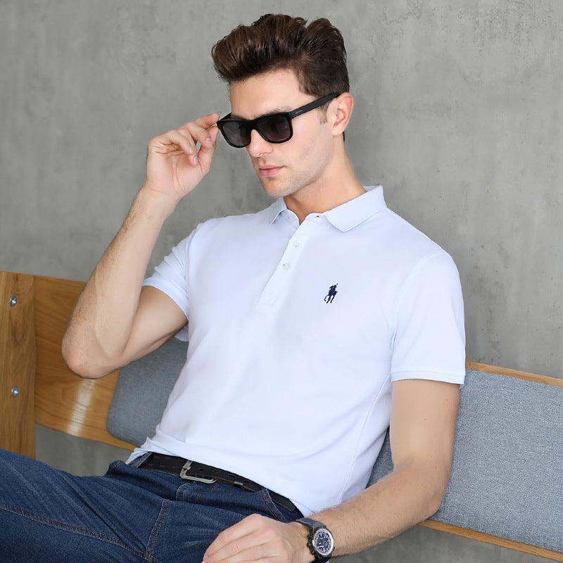 Relief 2020 spring and summer men's T-shirt bead Paul embroidery business lapel men's short-sleeved T-shirt Polo shirt manufacturer - Viva Vista Store