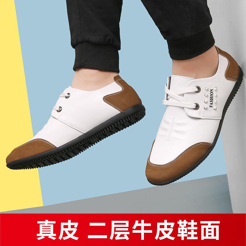 New white men's shoes, driver, shoes, men's soft, casual beans, young shoes, young shoes, men, one generation - Viva Vista Store