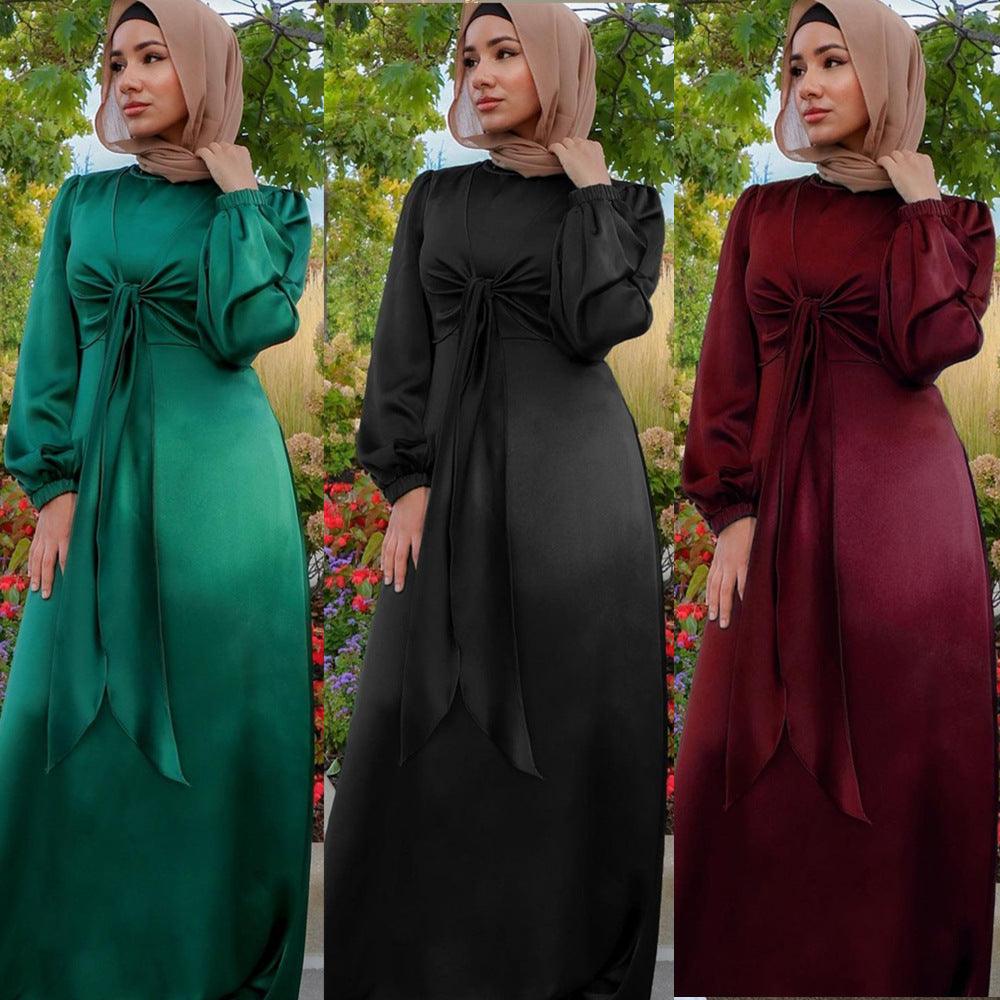 Muslim Women Hijab Satin Dress Islam Dresses - Viva Vista Store