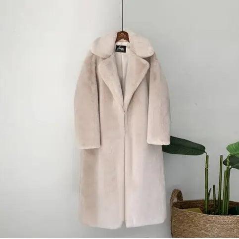 Winter Fashion New High Quality Imitation Velvet Fur Long Coat for Women with Cotton Warm Mink Skin Cashmere Coat - Viva Vista Store