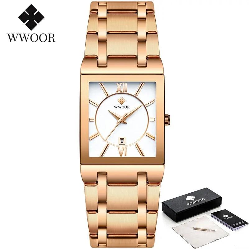 WWOOR Gold Square Men's Quartz Watch - Viva Vista Store