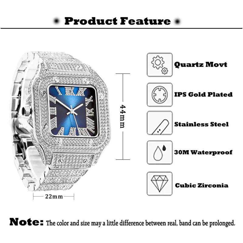 Ice Out Diamond Square Watch - Viva Vista Store