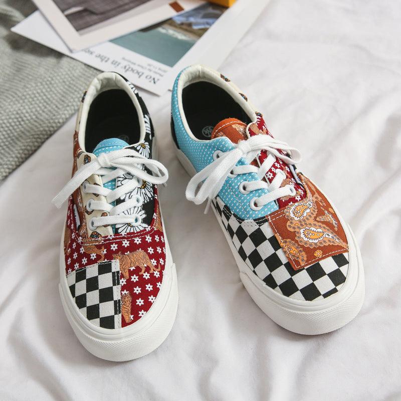 Vasibaen Wansza 2021 new couples on a ruts, ulzzang retro color matching canvas shoes women's shoes - Viva Vista Store