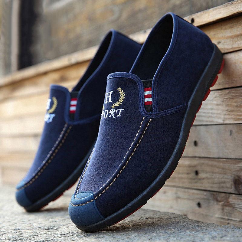 Men's shoes 2021 autumn new men's cloth shoes soft bottom old Beijing cloth shoes a pedal casual shoes male bean shoes - Viva Vista Store