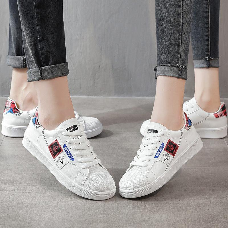 Spring and Autumn New Male and Women's Frontier White Shoes 2021 Korean Shell Friends Spa Shoes Pop Tide Shoes - Viva Vista Store