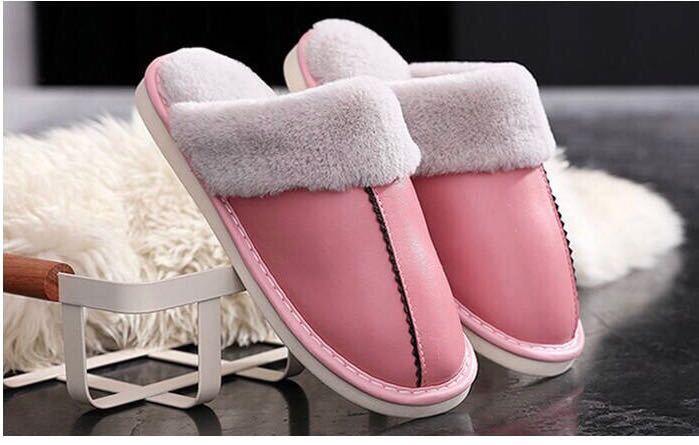 Factory direct autumn and winter anti-slip warm leather slippers home new thick couple of sheep leather slippers - Viva Vista Store