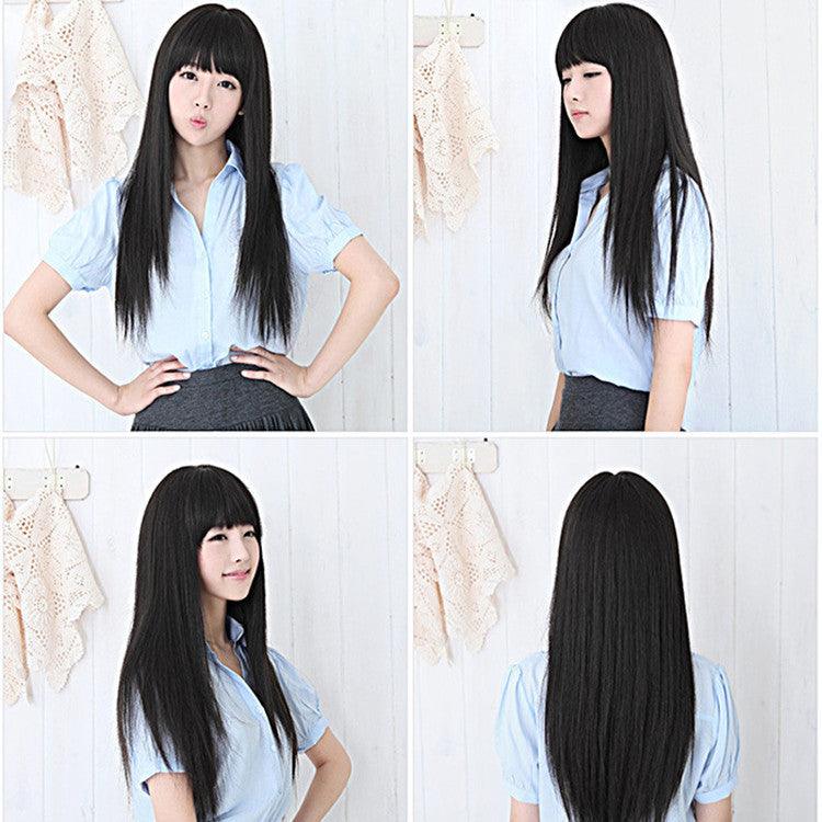 Chang Diqi Liu Hai Chang sent a female fluffy temperament long straight hair fake real person wig set custom wholesale - Viva Vista Store