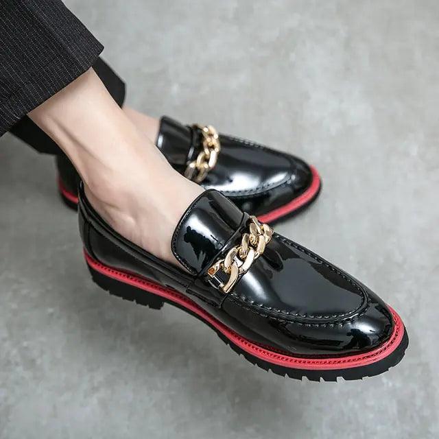 Leather Designer Brand Luxury Men Casual Office/Bussiness Black Loafers Italian Wedding Dress Men's Shoes - Viva Vista Store