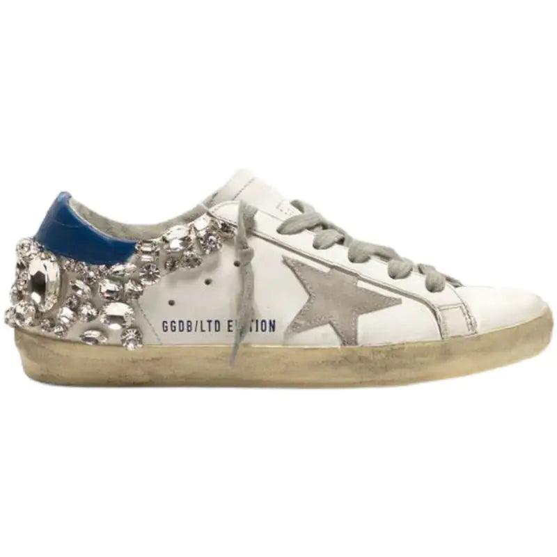 Star Old White Shoes with Diamonds - Viva Vista Store