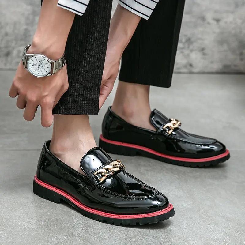 Leather Designer Brand Luxury Men Casual Office/Bussiness Black Loafers Italian Wedding Dress Men's Shoes - Viva Vista Store