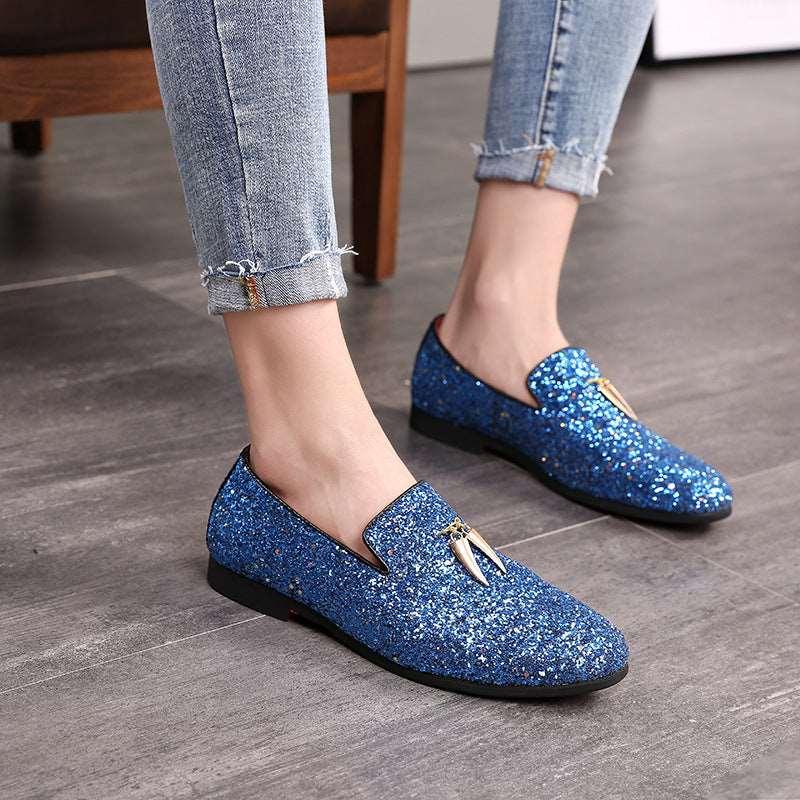 Amazon Wish Lazada casual leather shoes fashion bright skin men's shoes peas shoes foreign trade Taobao