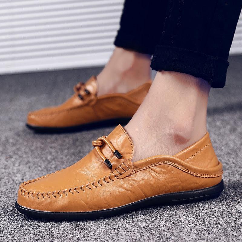 Men's fashion British wind breathable shoes round head light business casual shoes - Viva Vista Store