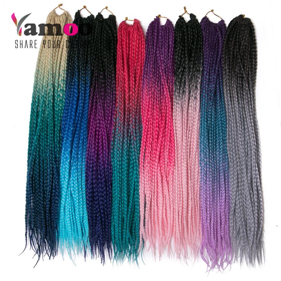 European and American wigs, horses, Africa, three strands, Box Braid, gradient, Crochet Hair - Viva Vista Store