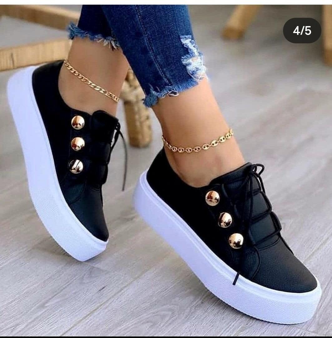 Large Casual Single Shoes Womens European and American New Round Toe Thick Sole Casual Viscose Shoes Single Shoes - Viva Vista Store