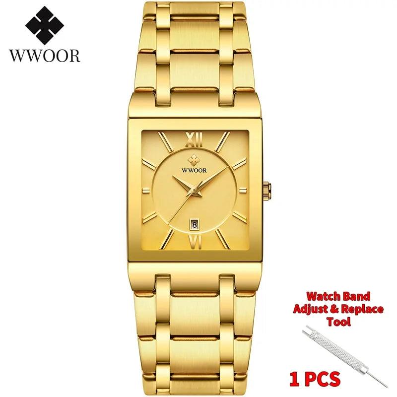 WWOOR Gold Square Men's Quartz Watch - Viva Vista Store