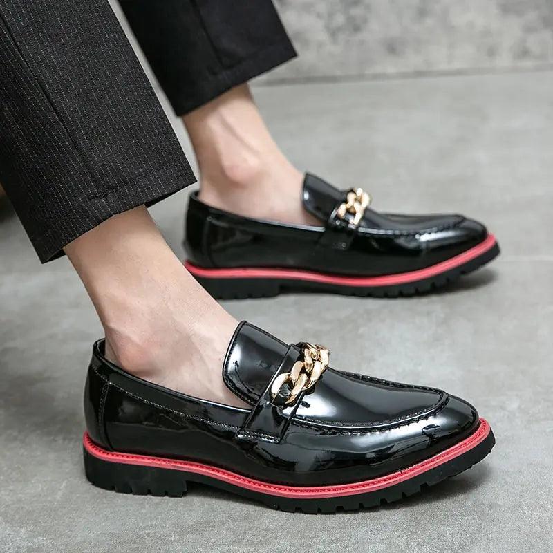 Leather Designer Brand Luxury Men Casual Office/Bussiness Black Loafers Italian Wedding Dress Men's Shoes - Viva Vista Store