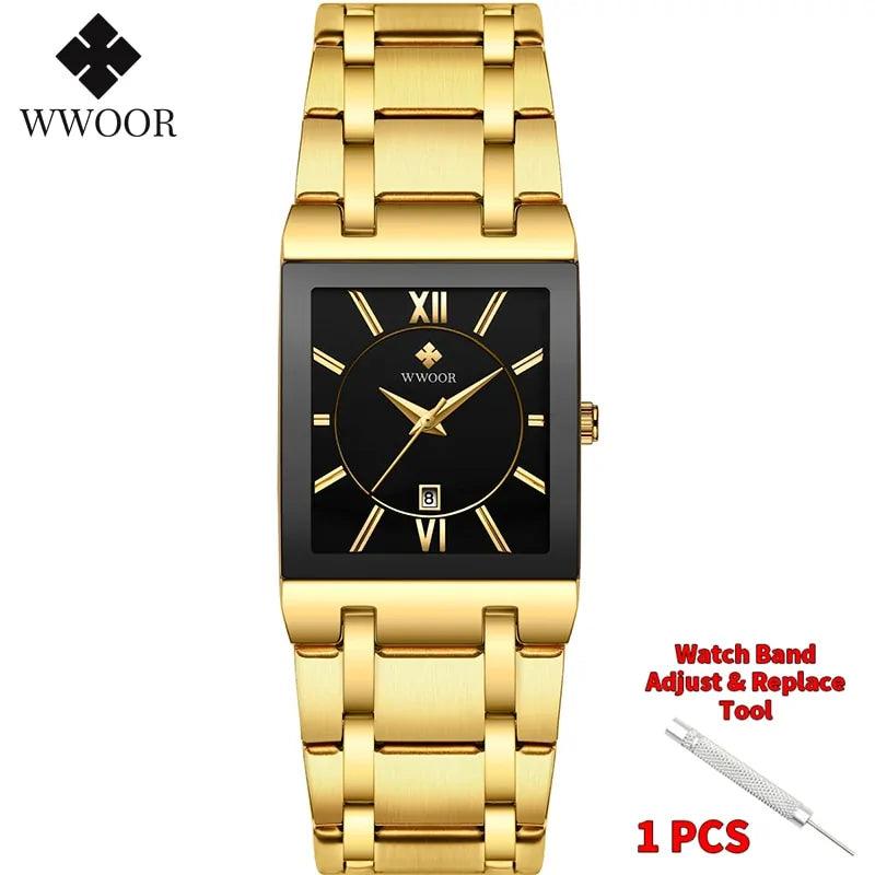 WWOOR Gold Square Men's Quartz Watch - Viva Vista Store