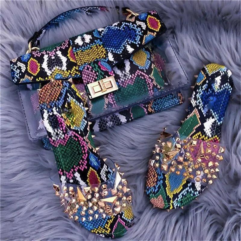 Jelly Snake Print Shoes and Handbag Set - Viva Vista Store