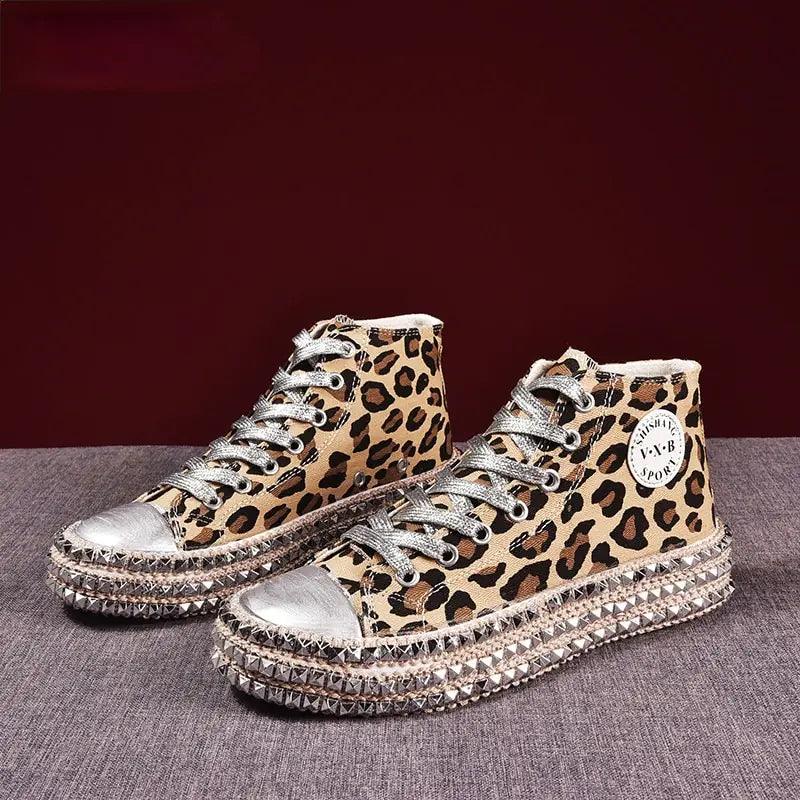 Women Leopard Canvas Shoes - Viva Vista Store