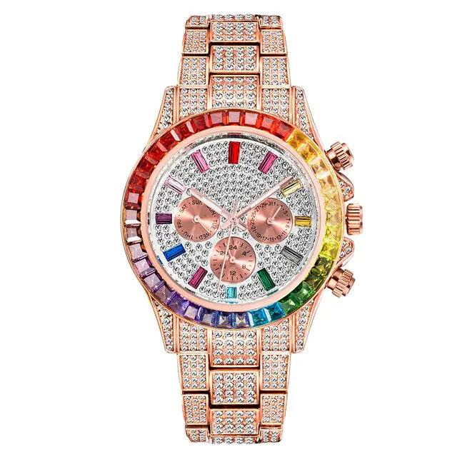 Rainbow Diamond Quartz Watch - Viva Vista Store