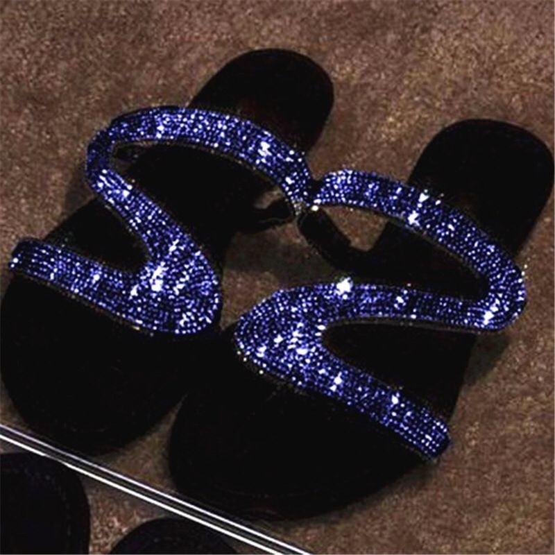 Ladies Flat Bling Glitter Sandals - Viva Vista Store