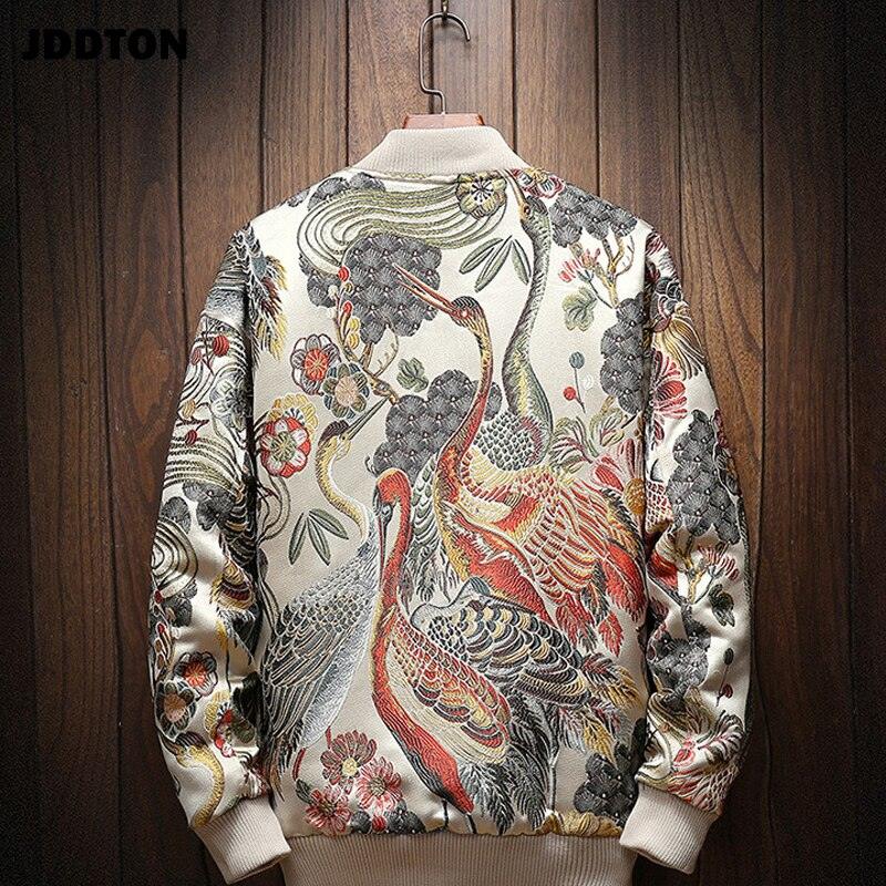 Mens Japanese Embroidery Bomber Jacket Loose Baseball Uniform - Viva Vista Store