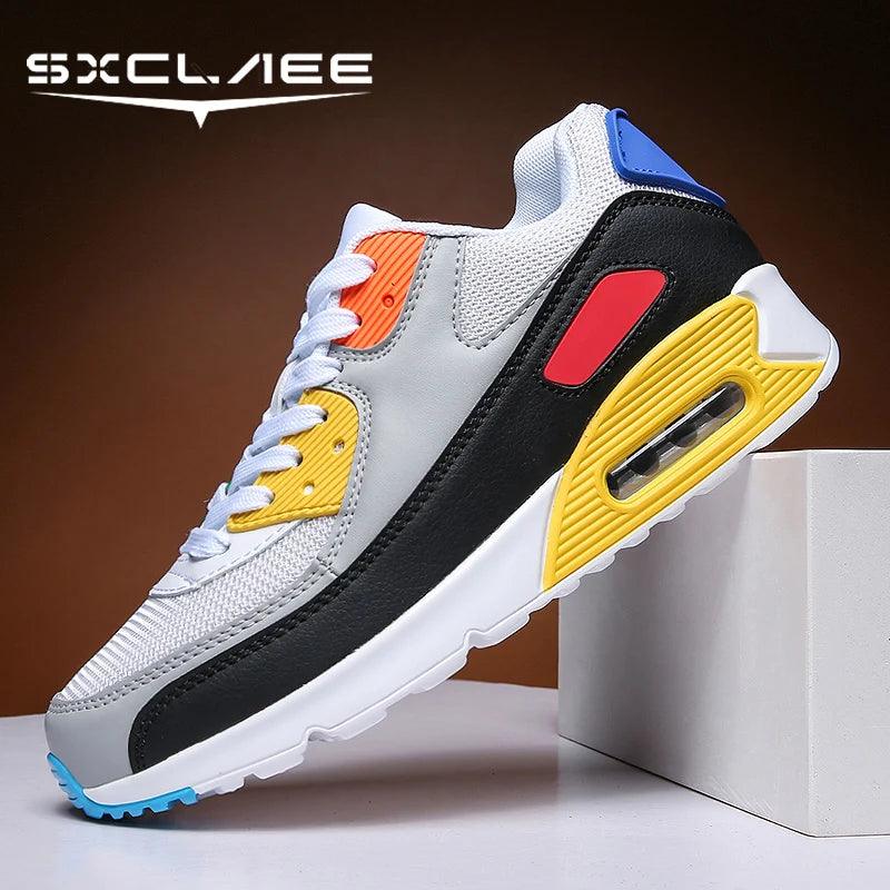 Sxclaee Air Cushion Men Casual Shoes Breathable Comfortable Mesh Lining Sneakers Sweat-absorbent Deodorant Sports Shoes Size 47 - Viva Vista Store