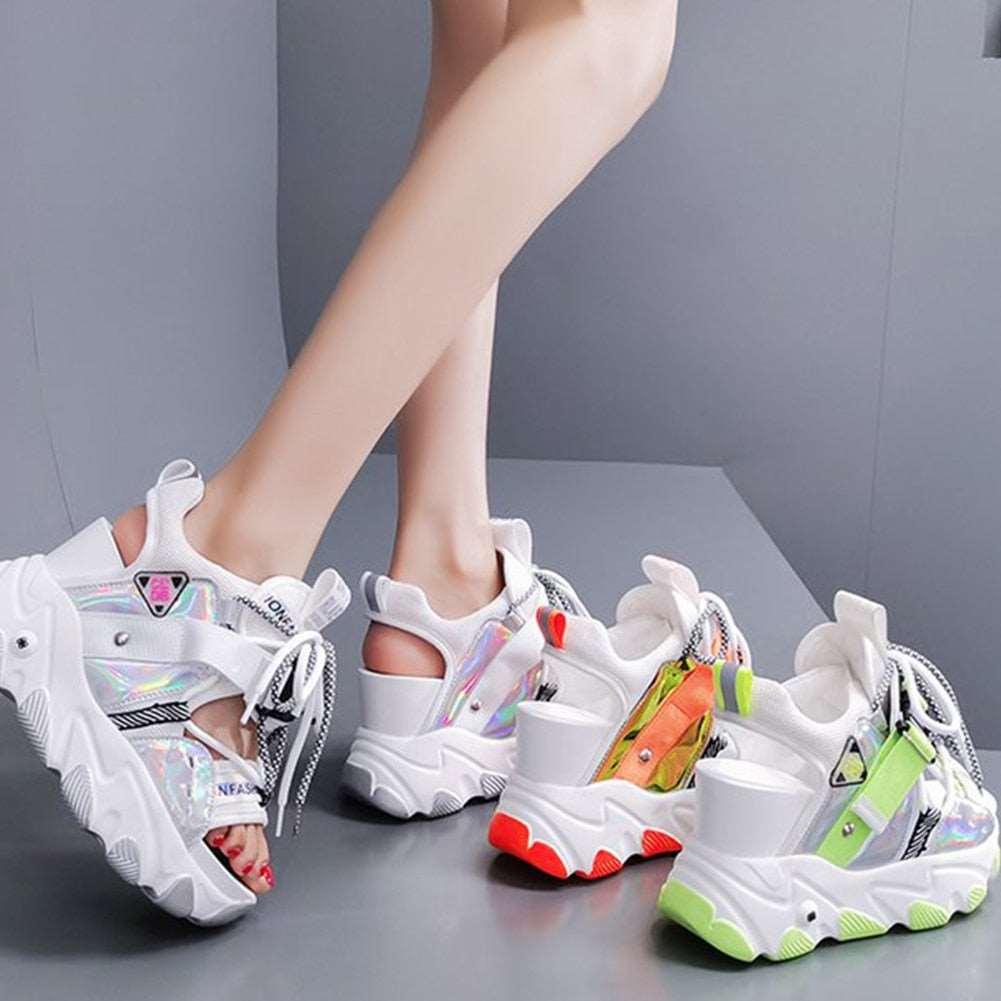 Amozae Brand 2023 New Lady Platform Chunky Sandals Lace Up Buckle Punk  Cool Women's Sandals Open Toe Casual Summer Sports Shoes