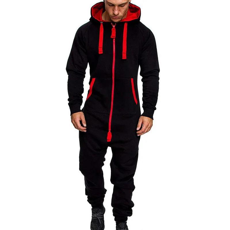 Men's Sets Men's Jumpsuit One Piece Men's Hooded Fleece Jumpsuit Men Camouflage Print Personality Casual Suits Men - Viva Vista Store