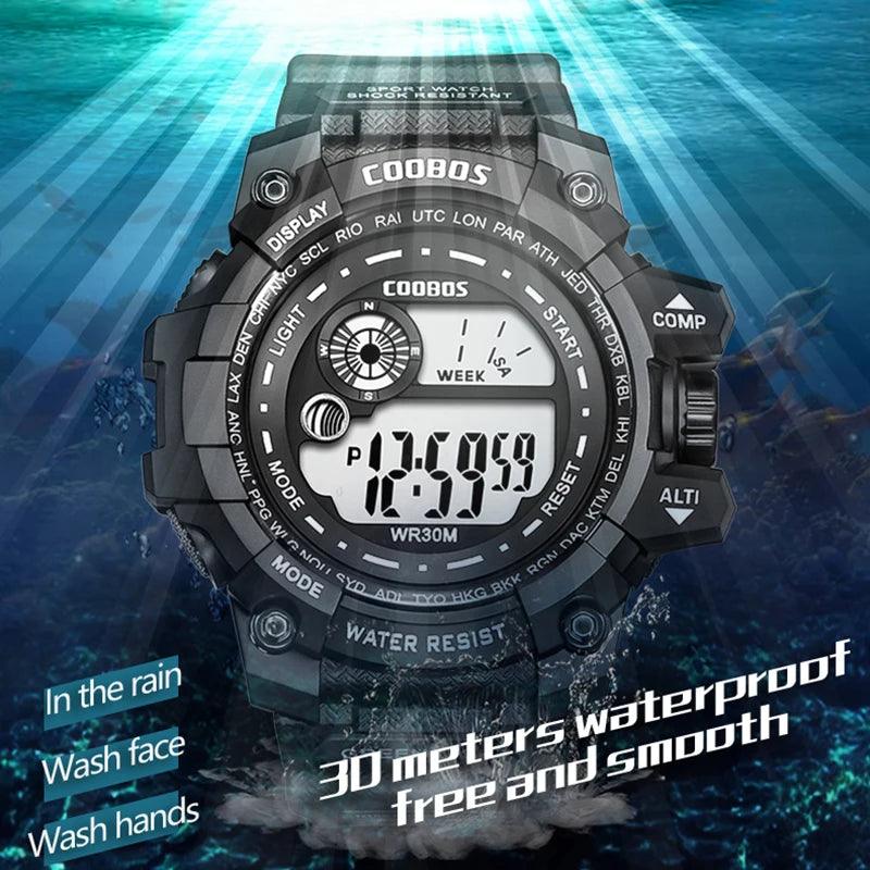 Cool Luminous Men Sport Watch High-end Silicone Strap Military Wrist Watch Led Calendar Waterproof Digital Watch reloj de hombre - Viva Vista Store