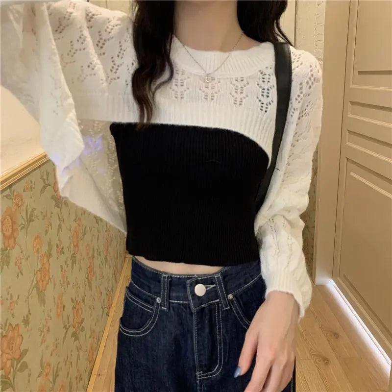 Comfy Loose Super Crop Long Sleeve Sweater - Viva Vista Store