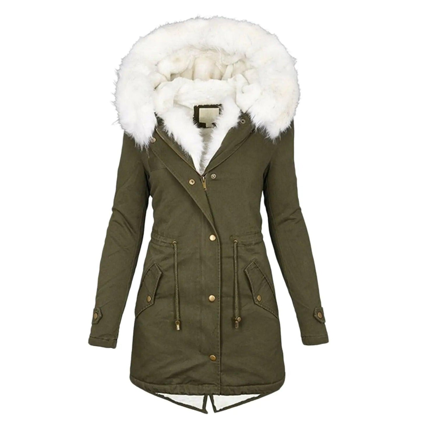 Neue Winter Damen Jacke mittellang verdicken Plus Size 5XL Outwear Kapuze Wattemantel schlanke Parka Baumwolle gepolsterte Jacke Mantel - Viva Vista Store