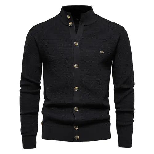 Button Mock Neck Men's Cardigan - Viva Vista Store