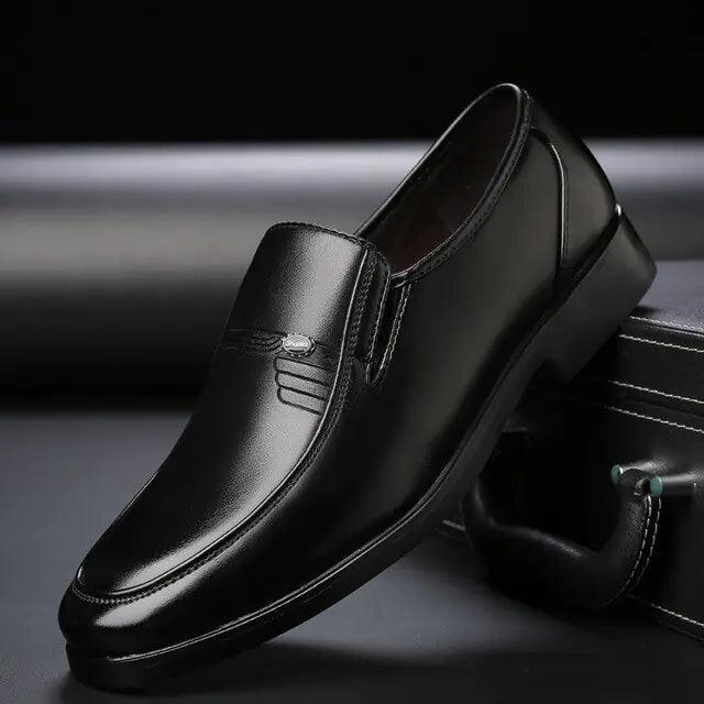 Men's Black Leather Formal Shoes - Viva Vista Store