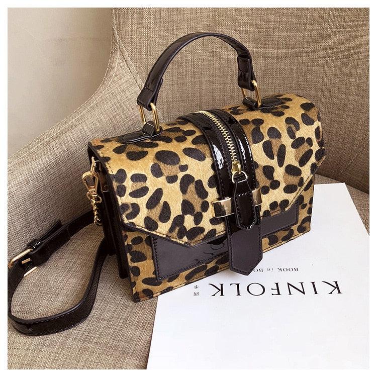 Leopard Print Small Flap Bags Women Bag Over Shoulder Luxury Handbags Women Bags Designer Lady Leather Plush Messenger Bag - Viva Vista Store