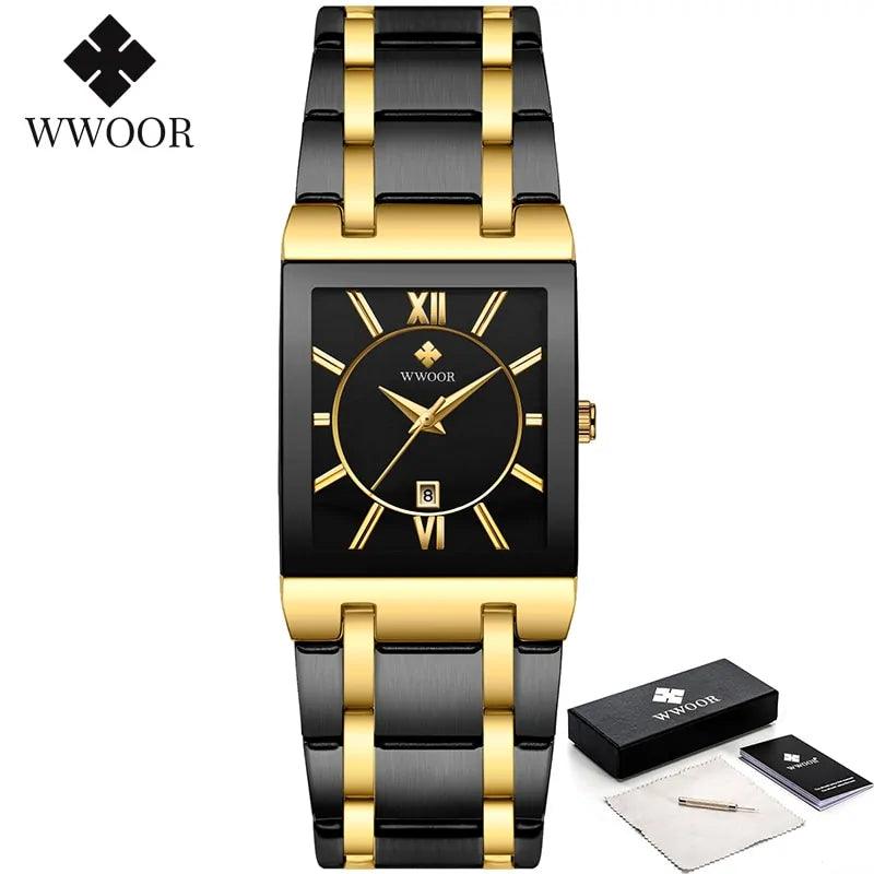 WWOOR Gold Square Men's Quartz Watch - Viva Vista Store