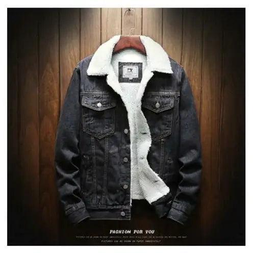 Men Light Blue Winter Jean Jackets Outerwear Warm Denim Coats New Men - Viva Vista Store