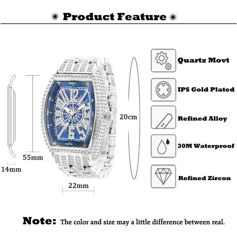 Iced Out Watch For Men - Viva Vista Store