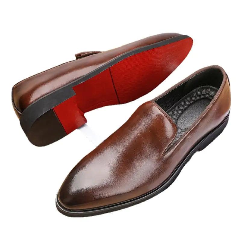 The Rossi - Red Bottom Classic Leather Loafers - Viva Vista Store