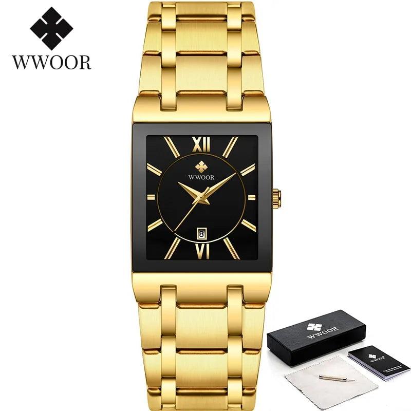 WWOOR Gold Square Men's Quartz Watch - Viva Vista Store