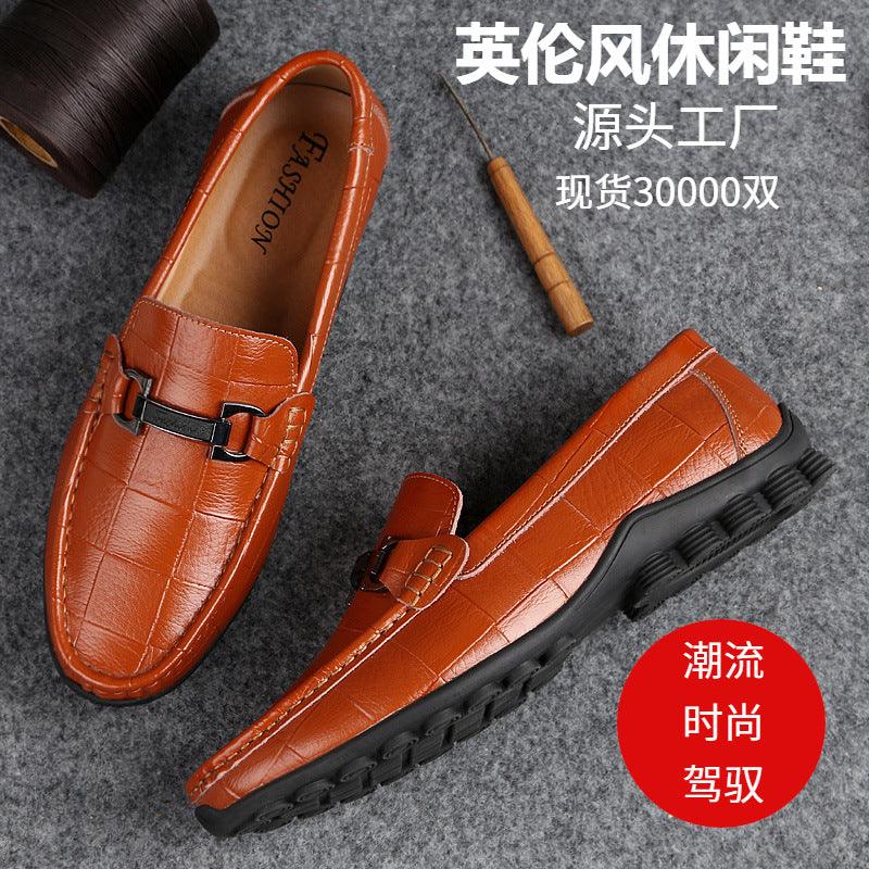 Leather shoes 2021 autumn men's casual shoes Korean business peas shoes men's trend fashion leather men's shoes - Viva Vista Store