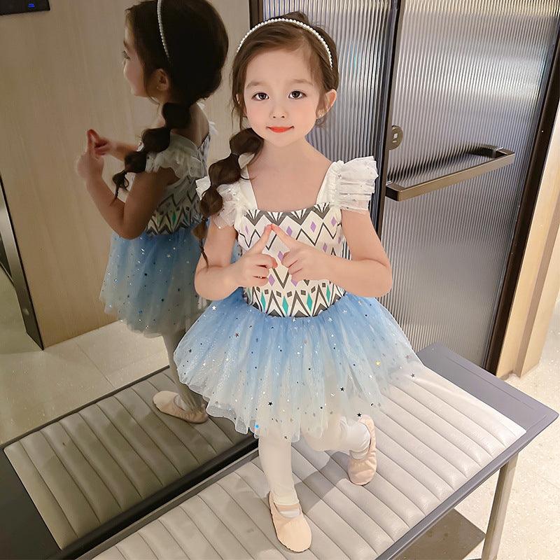 European and American net yarn children's skirt Frozen girls ballet costume children's dance skirt festival performance costume Princess Aisha - Viva Vista Store