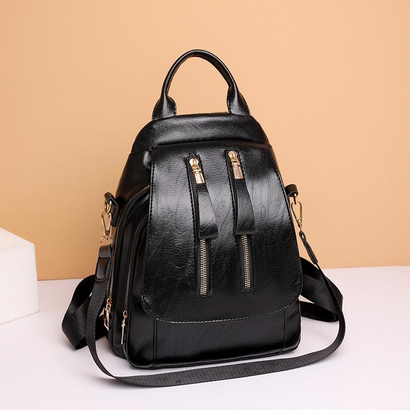 Women's Backpack PU Soft Leather Texture Casual Lightweight Shoulder Travel Bag Fashionable Simple Retro Commuter Bag - Viva Vista Store