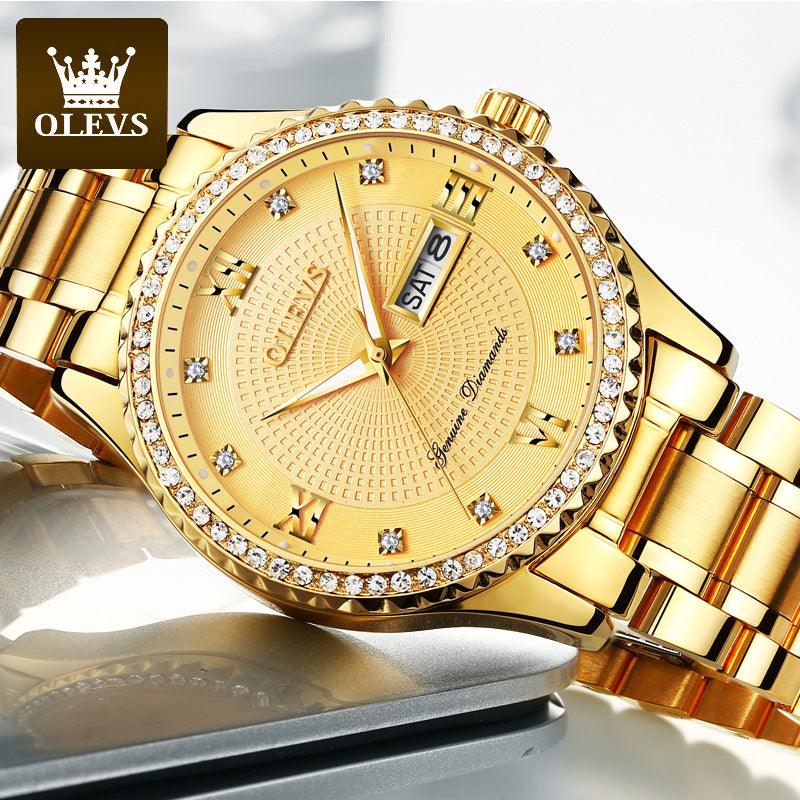 Foreign trade hot watches Oulian cross-border Amazon full gold quartz table diamond men's watch men's watch - Viva Vista Store