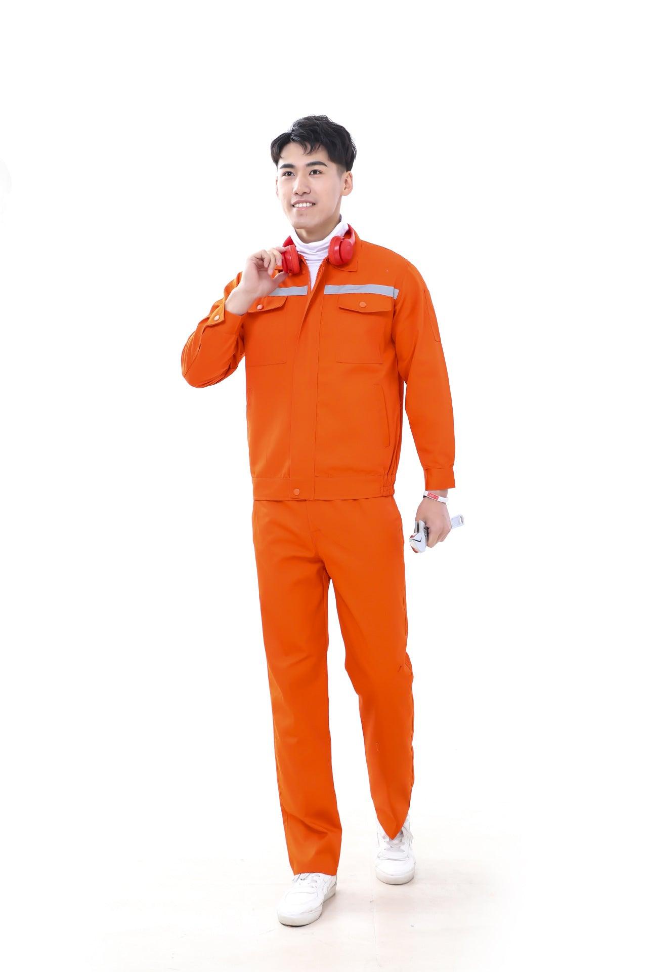 Factory wholesale spring, autumn and summer long and short-sleeved reflective strips overalls suits men and women labor insurance clothing workshop tooling customization - Viva Vista Store