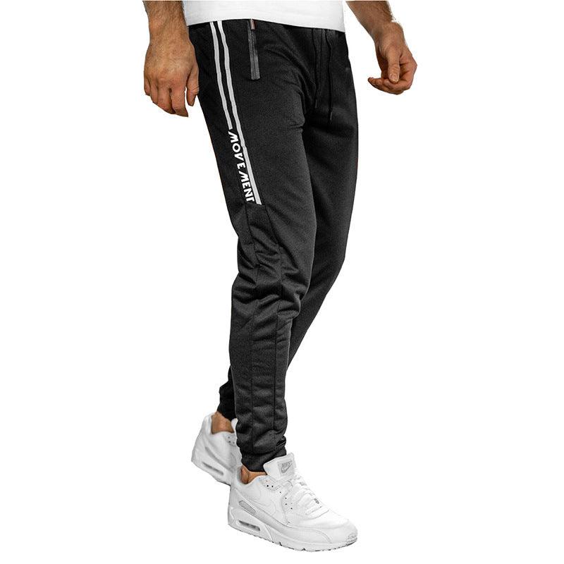 European and American men's slow-running pants foreign trade men's spring loose stripping pants Amazon sports long pants - Viva Vista Store