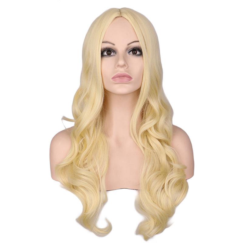 Barbie cos wig Barbie light blonde cosplay wig micro curly hair long hair midpoint - Viva Vista Store