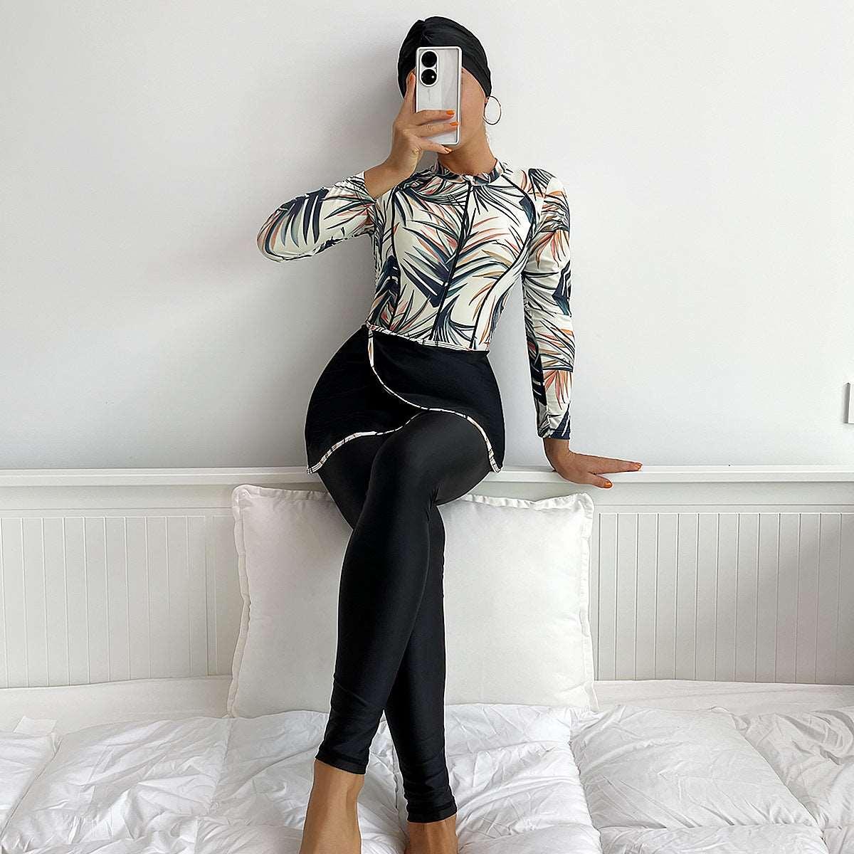 0 new Muslim swimsuit long sleeve long pants swimsuit KST77