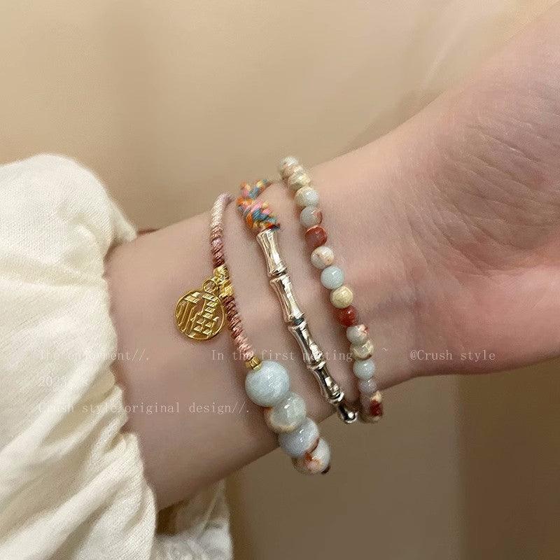 New Chinese bamboo bracelet women's 2023 new vintage couple bracelet temperament net celebrity girlfriend hand ornament - Viva Vista Store